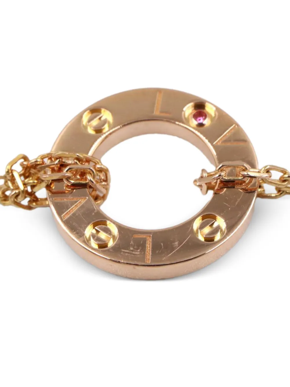 Cartier 18K rose gold Love Circle diamond and sapphire necklace | Image 2