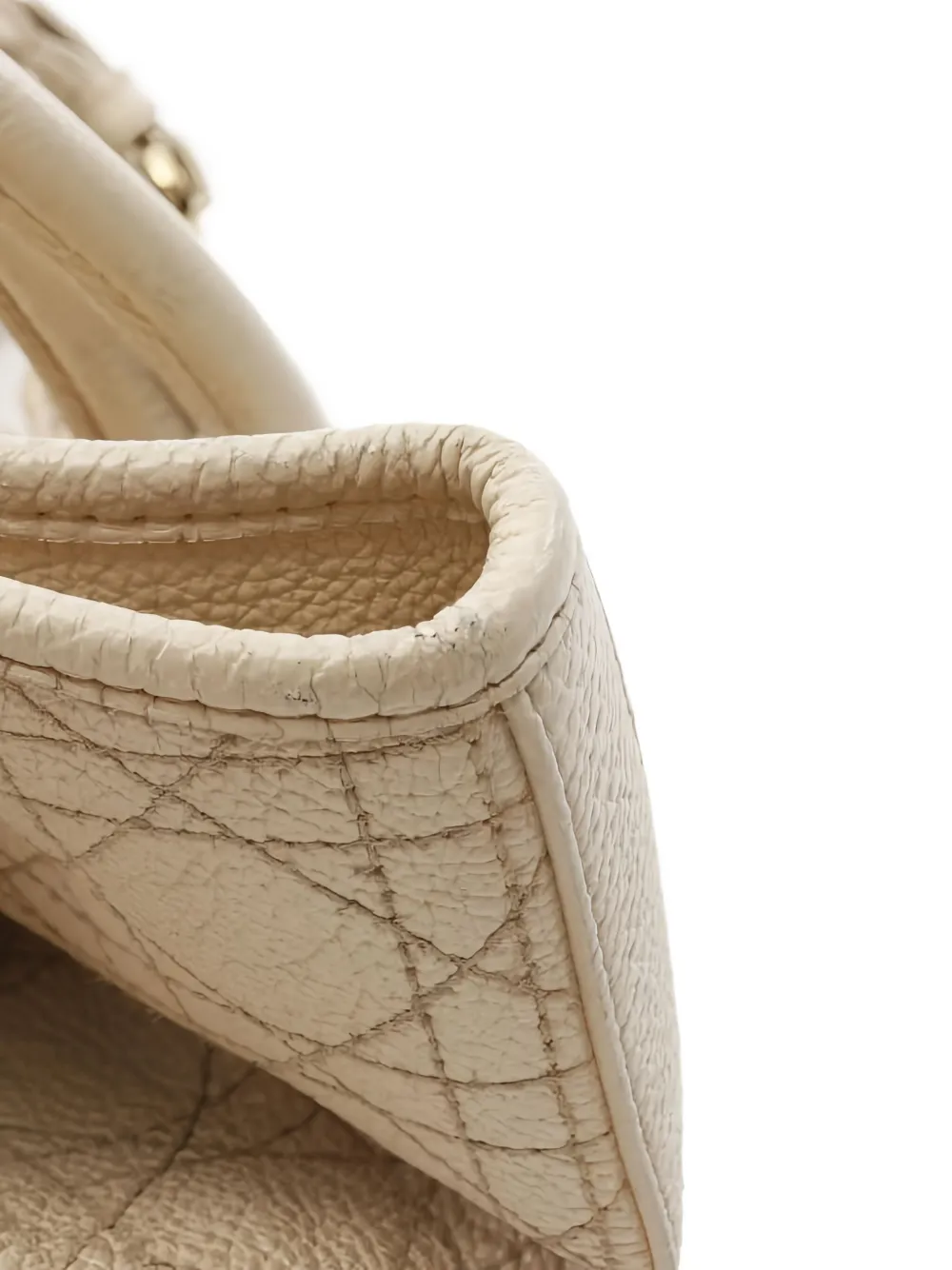 Pre-owned Dior 2000 Canage Leather Tote Bag In Neutral
