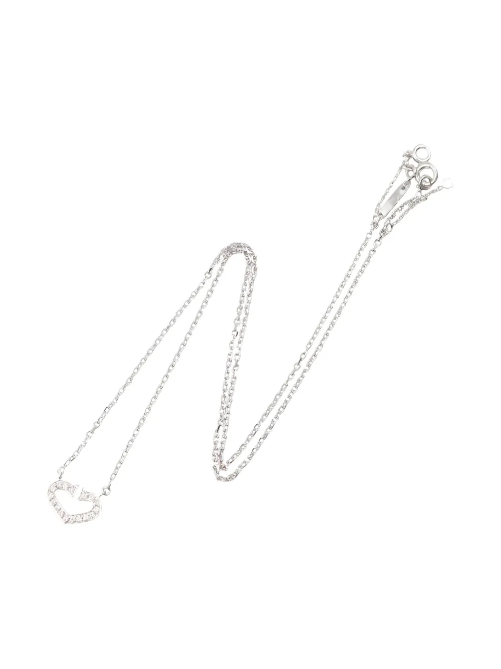 Cartier 18K white gold C Heart diamond necklace | Silver | Image 1