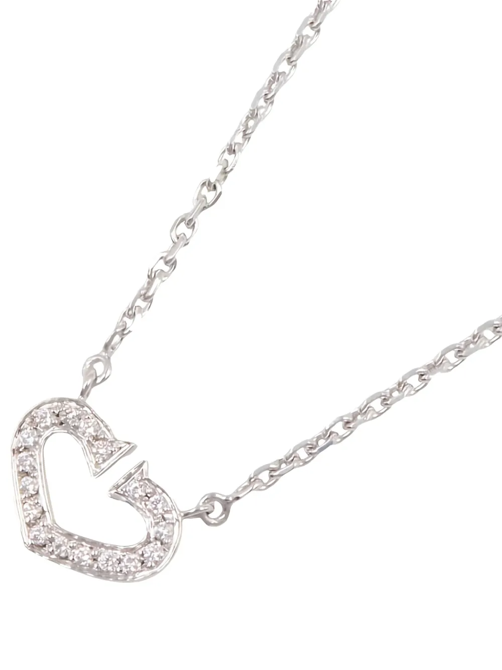 Cartier 18K white gold C Heart diamond necklace | Image 2