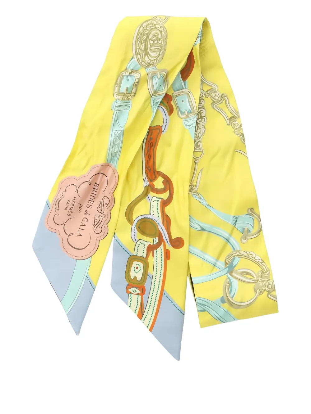 Hermès Pre-Owned 2000s Brides De Gala ribbon scarf - イエロー Hermès Pre-Owned 2000s Brides De Gala ribbon scarf - イエロー