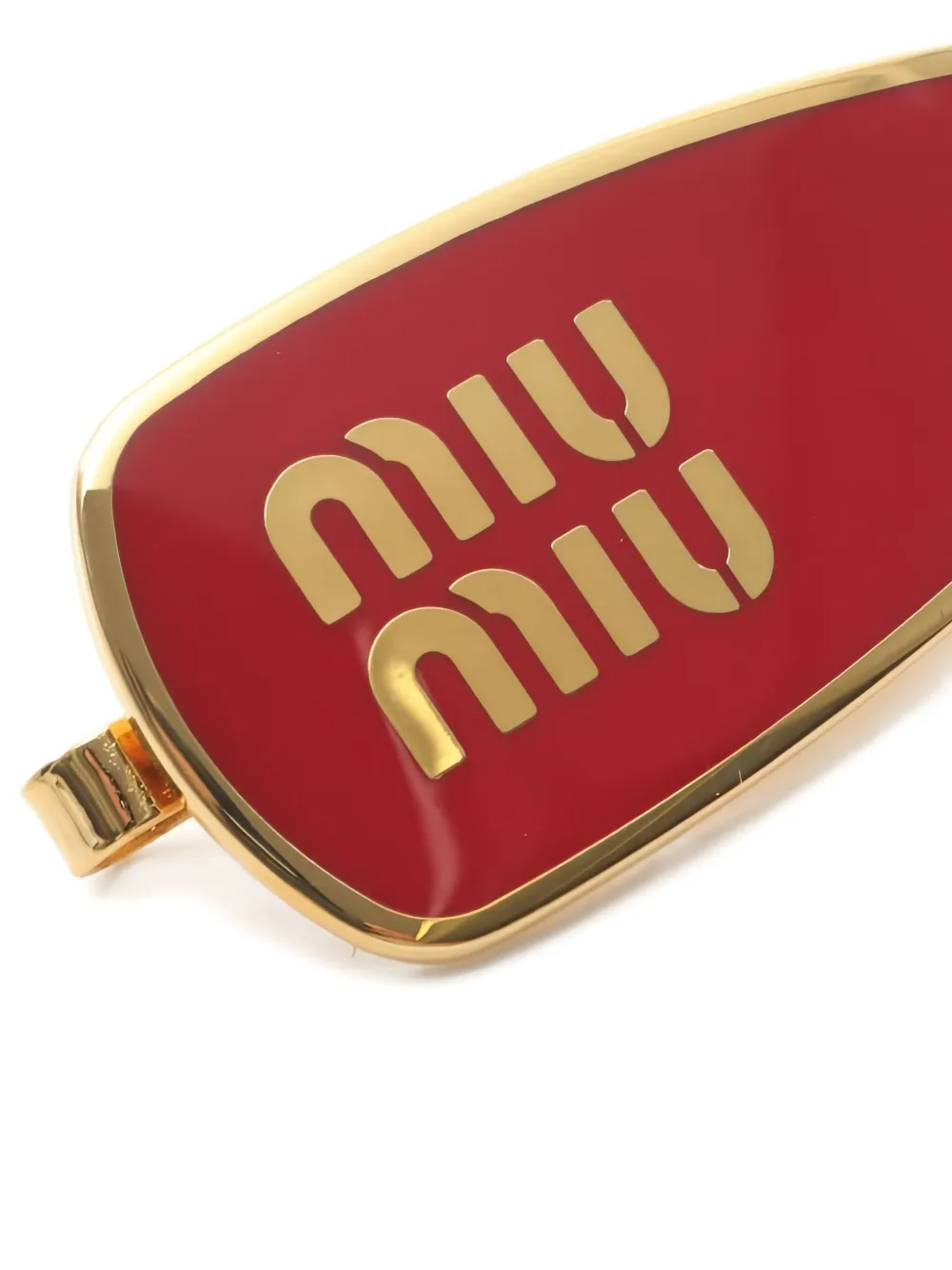 Pre-owned Miu Miu 20s Logo Hairpin In Gold