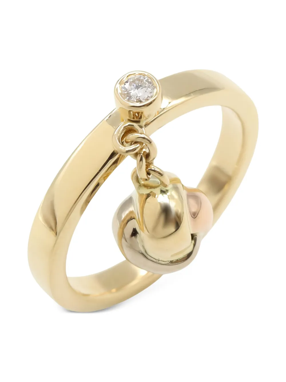 Cartier 18K yellow gold diamond trinity-charm ring - ゴールドトーン Cartier 18K yellow gold diamond trinity-charm ring - ゴールドトーン