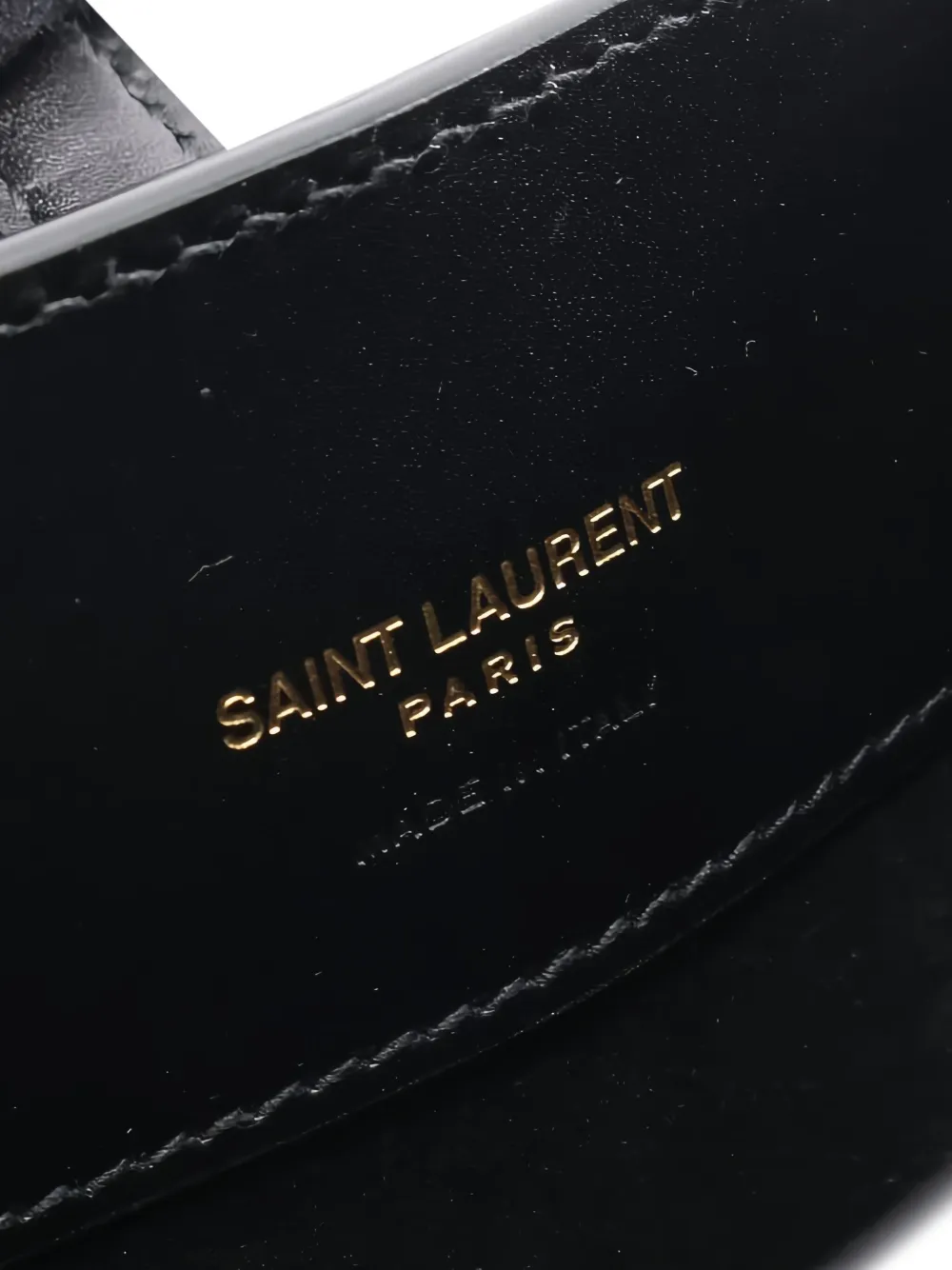 Pre-owned Saint Laurent 20s Mini Baguette Leather Handbag In Black