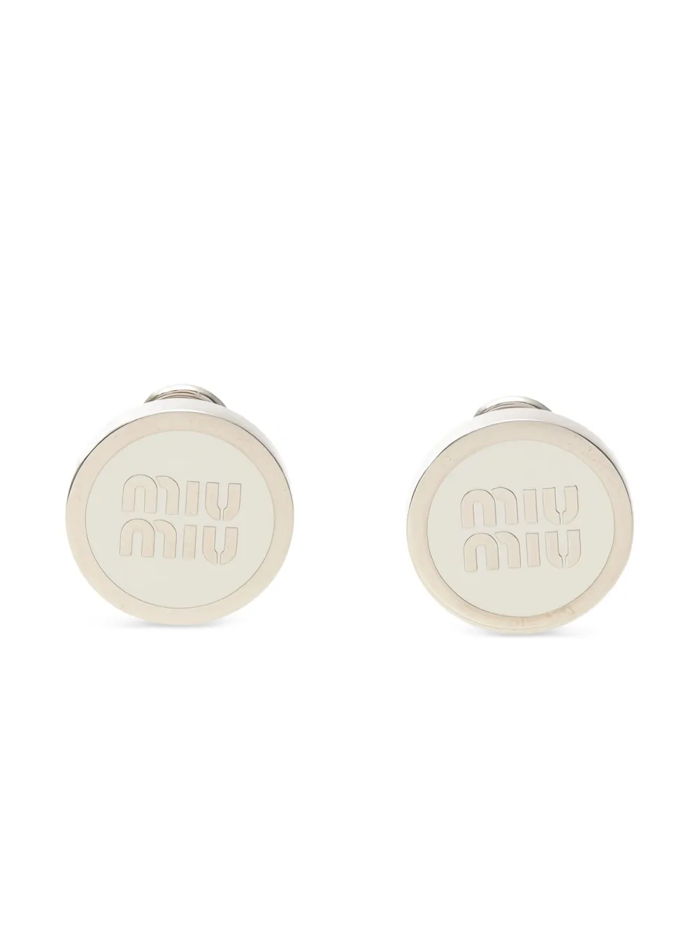 Miu Miu Pre-Owned logo earrings - グレー Miu Miu Pre-Owned logo earrings - グレー