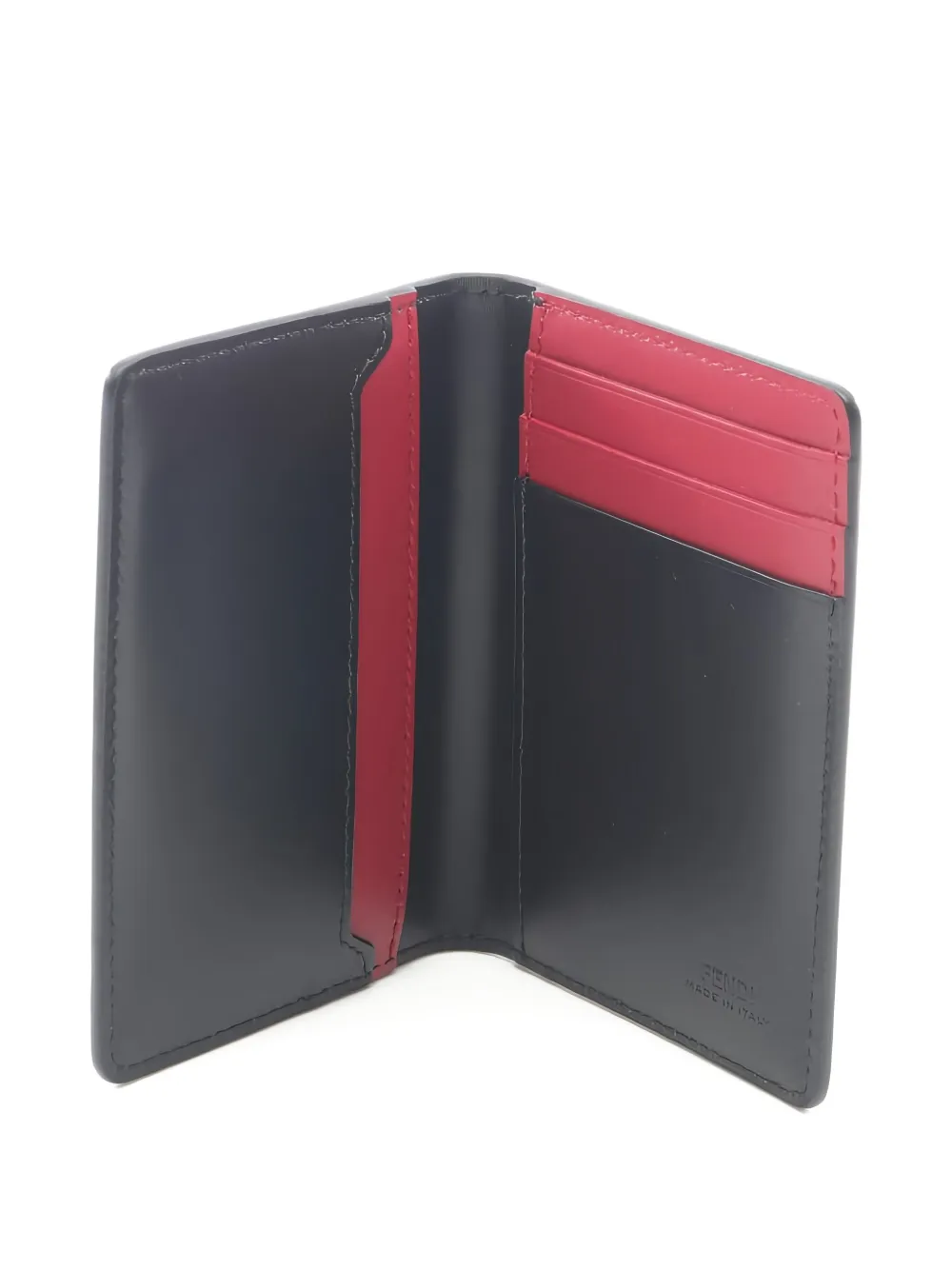 Pre-owned Fendi 20s Leather Cardholder In Black