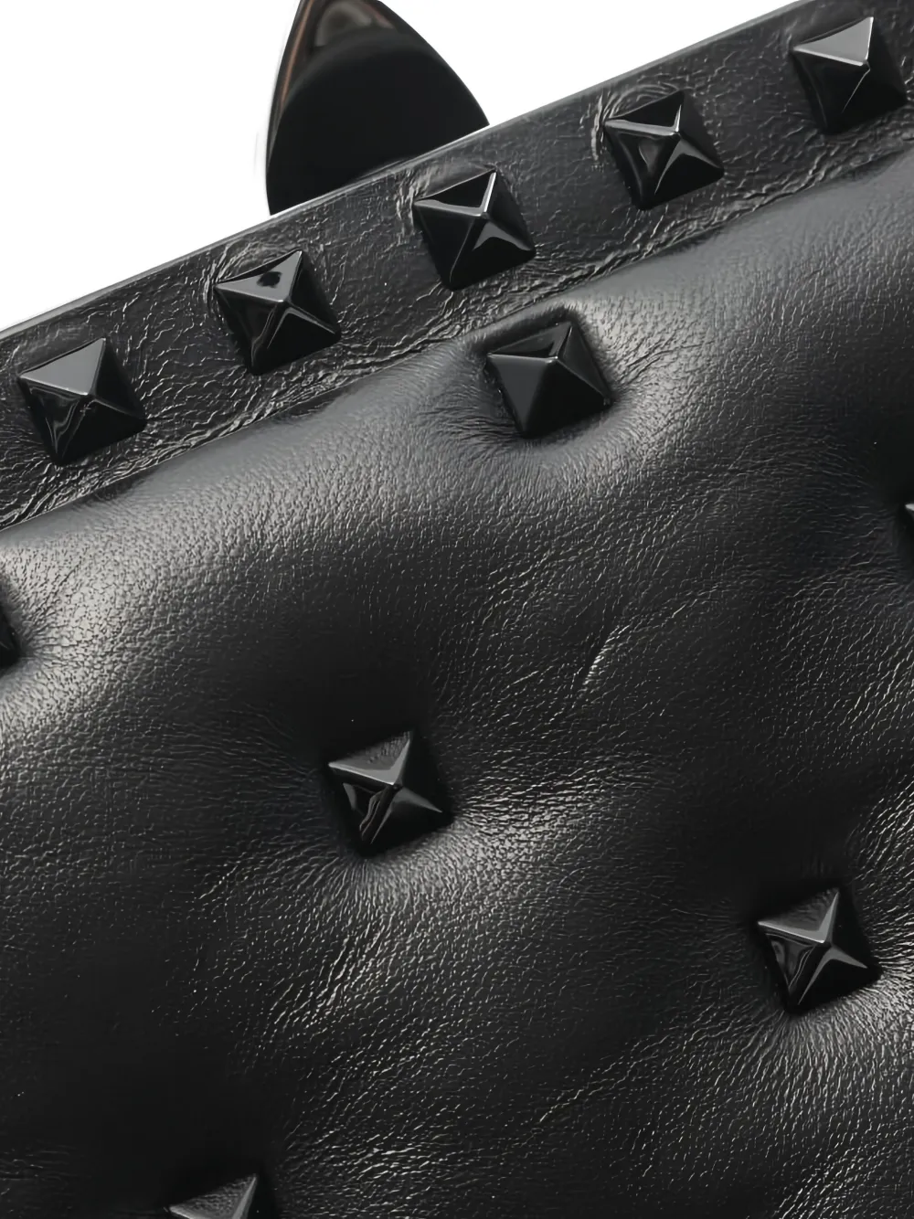 Pre-owned Valentino Garavani Rockstud-embellished Leather Two-way Handbag In Black