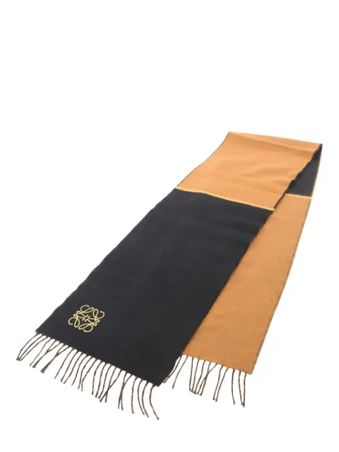 Loewe Pre-Owned Anagram-embroidered fringed scarf
