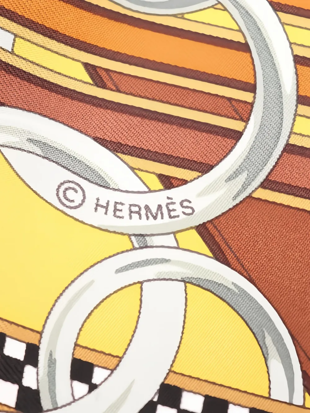 Pre-owned Hermes Brides Et Gris Scarf In Brown
