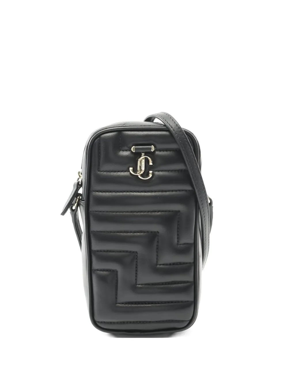 Jimmy Choo Pre-Owned 10s Avenue quilted leather phone case - ブラック Jimmy Choo Pre-Owned 10s Avenue quilted leather phone case - ブラック