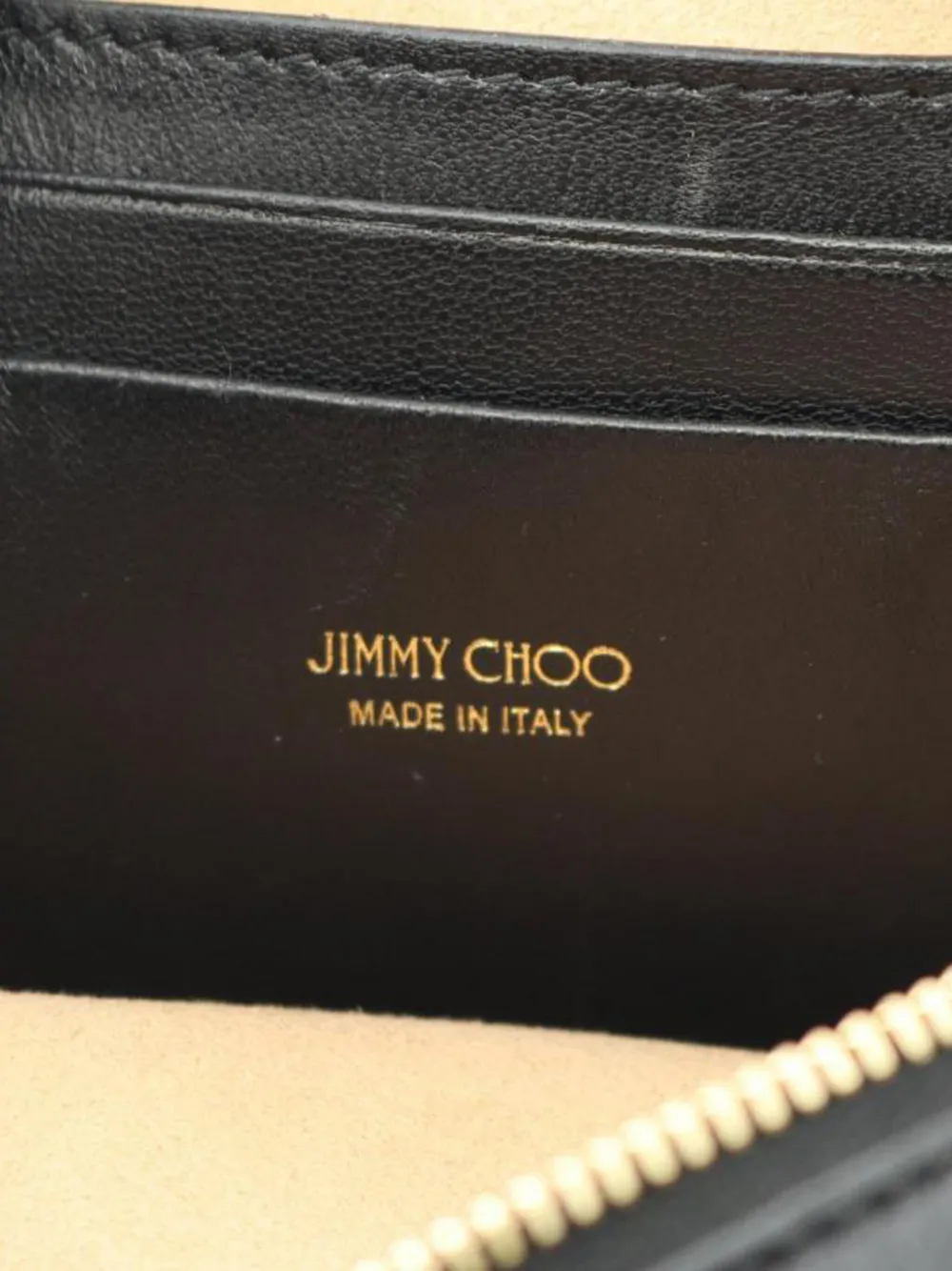 Pre-owned Jimmy Choo 10s Avenue Quilted Leather Phone Case In Black