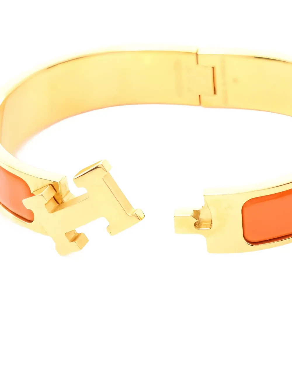 Pre-owned Hermes Clic Clac H Bracelet In Gold