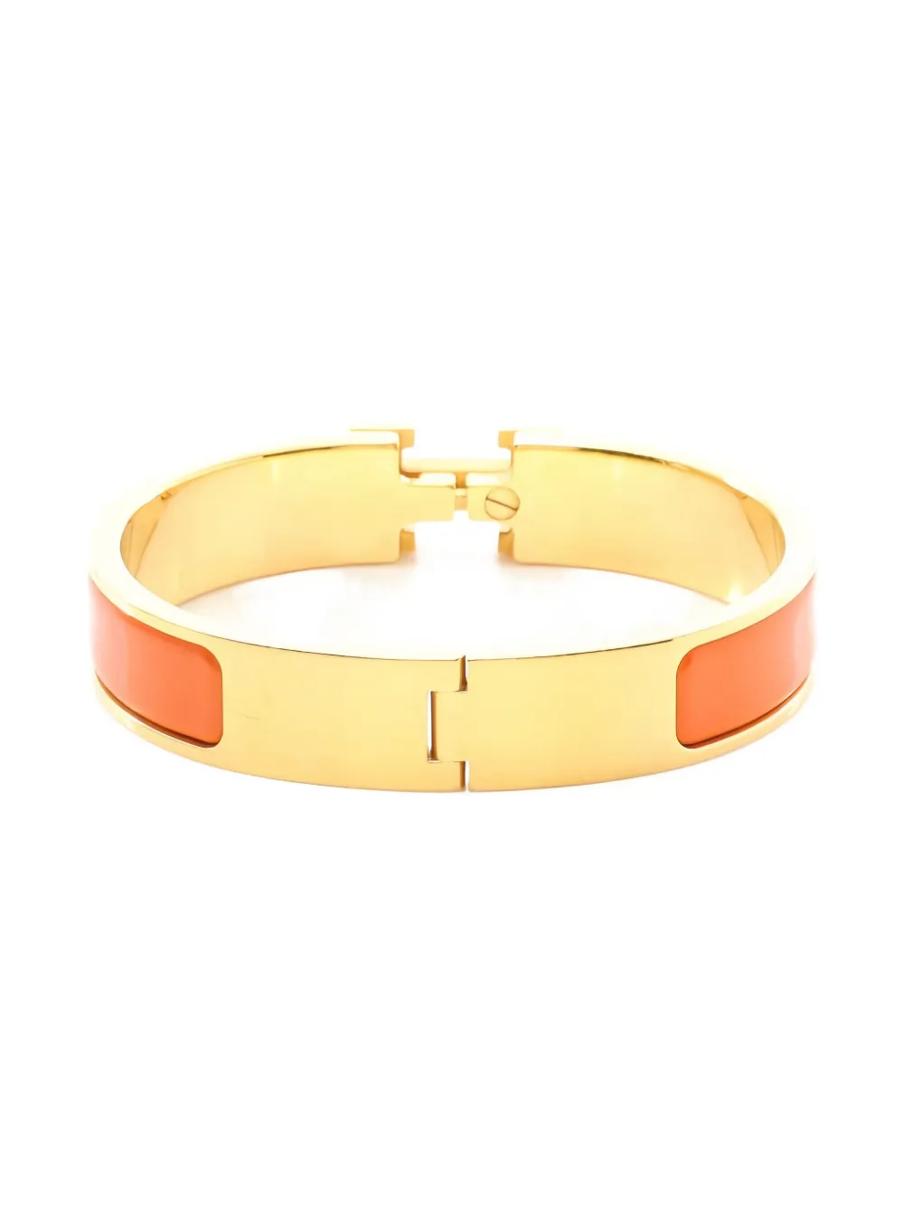 Pre-owned Hermes Clic Clac H Bracelet In Gold