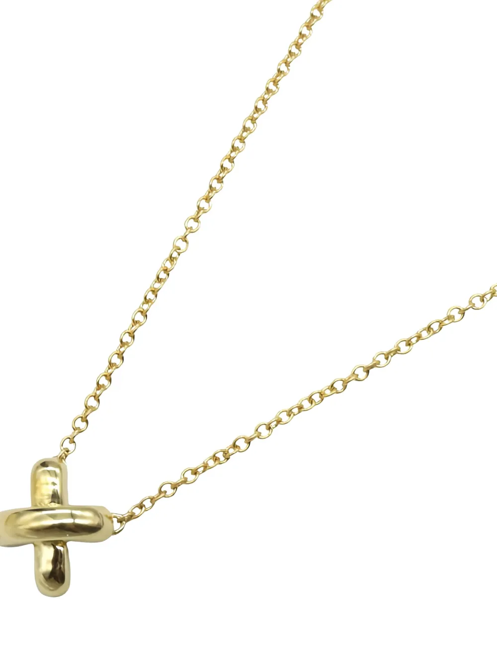 Tiffany & Co. Pre-Owned 2010s 18K yellow gold cross-stitch necklace | Image 2