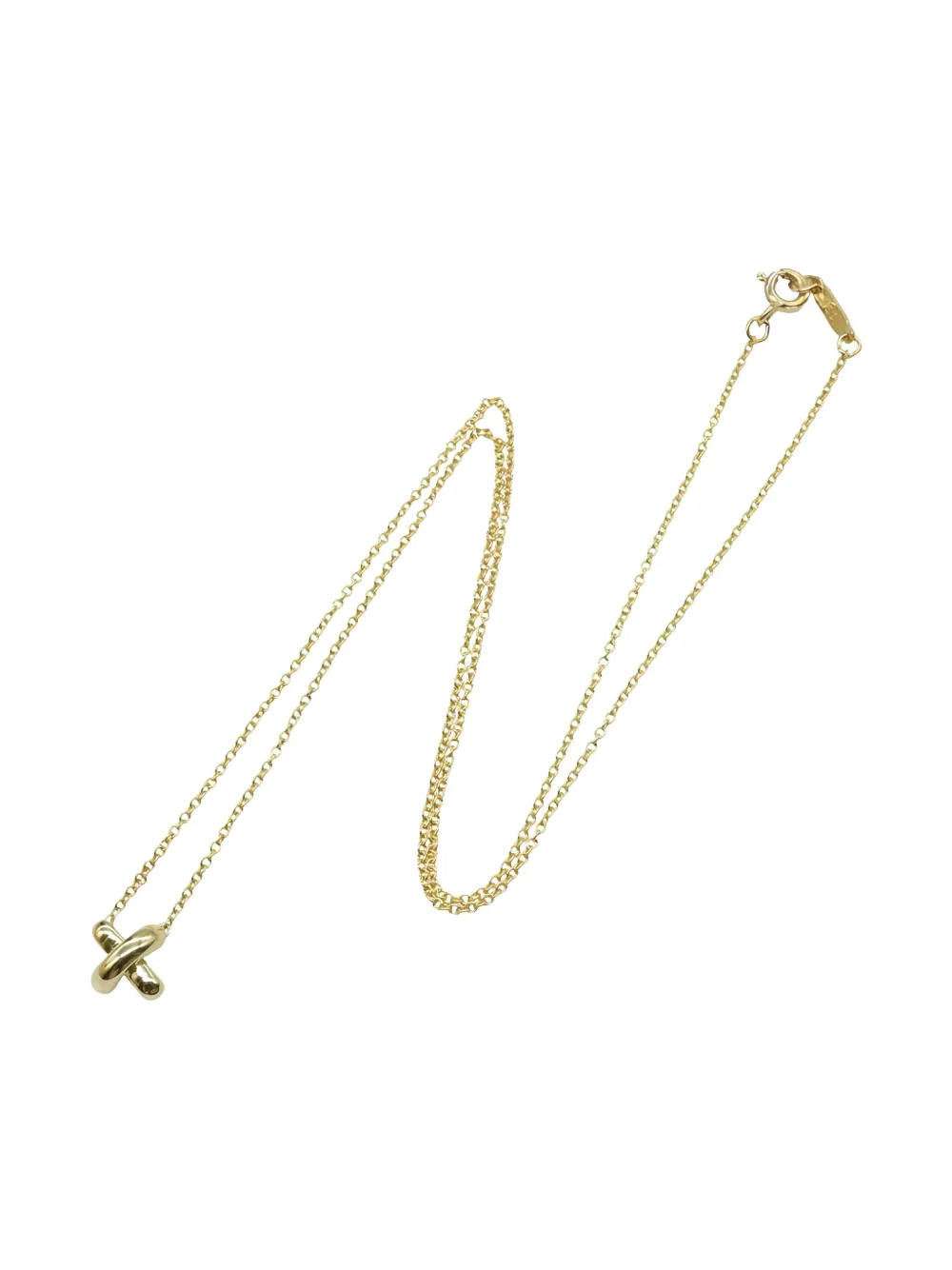 Tiffany & Co. Pre-Owned 2010s 18K yellow gold cross-stitch necklace | Gold | Image 1