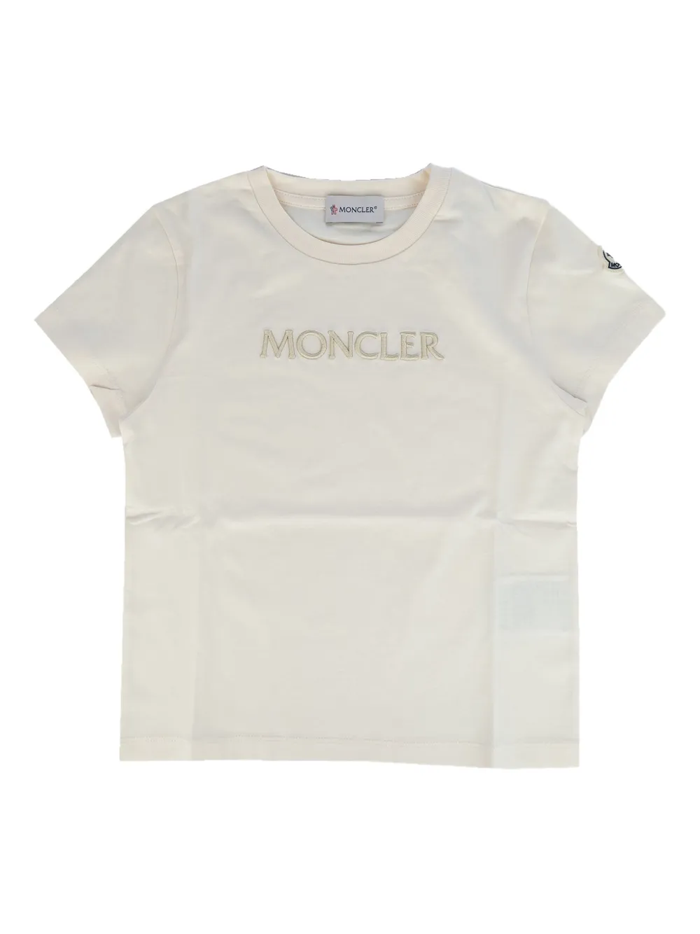 Moncler Enfant embroidered-logo T-shirt | Neutrals | Image 1