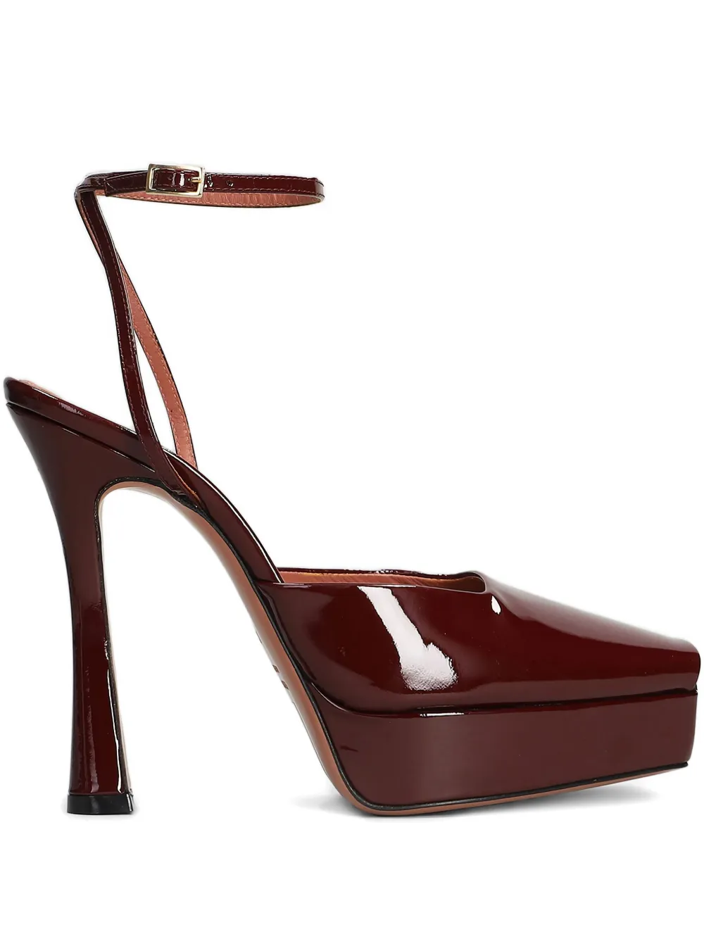 Aldo Castagna 120 mm Vicky pumps met plateauzool en enkelbandje Rood