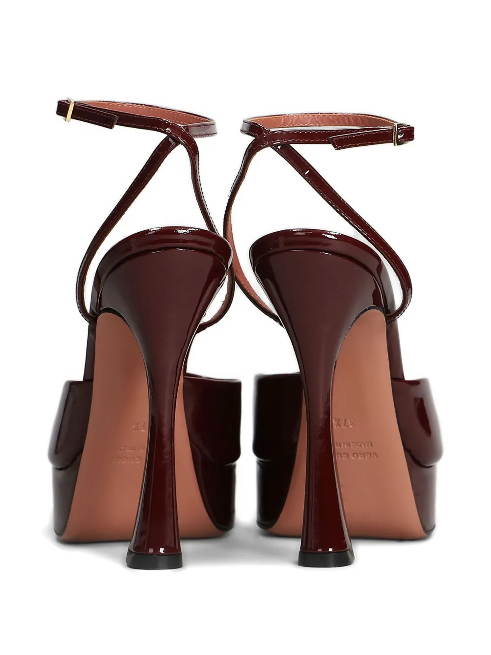 Aldo Castagna 120 mm Vicky pumps met plateauzool en enkelbandje Rood