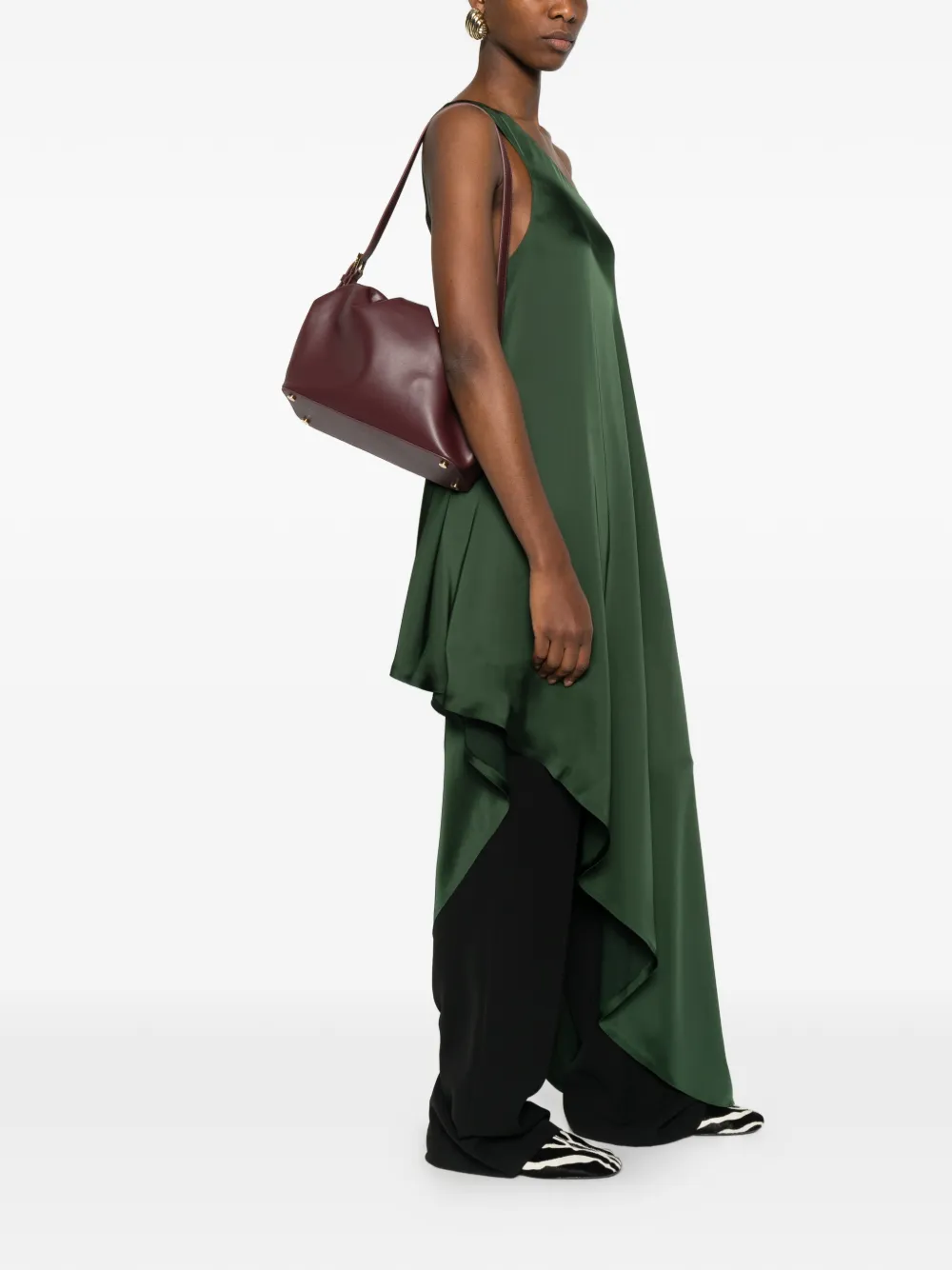 Themoirè Lara Vegan gathered shoulder bag - Rood