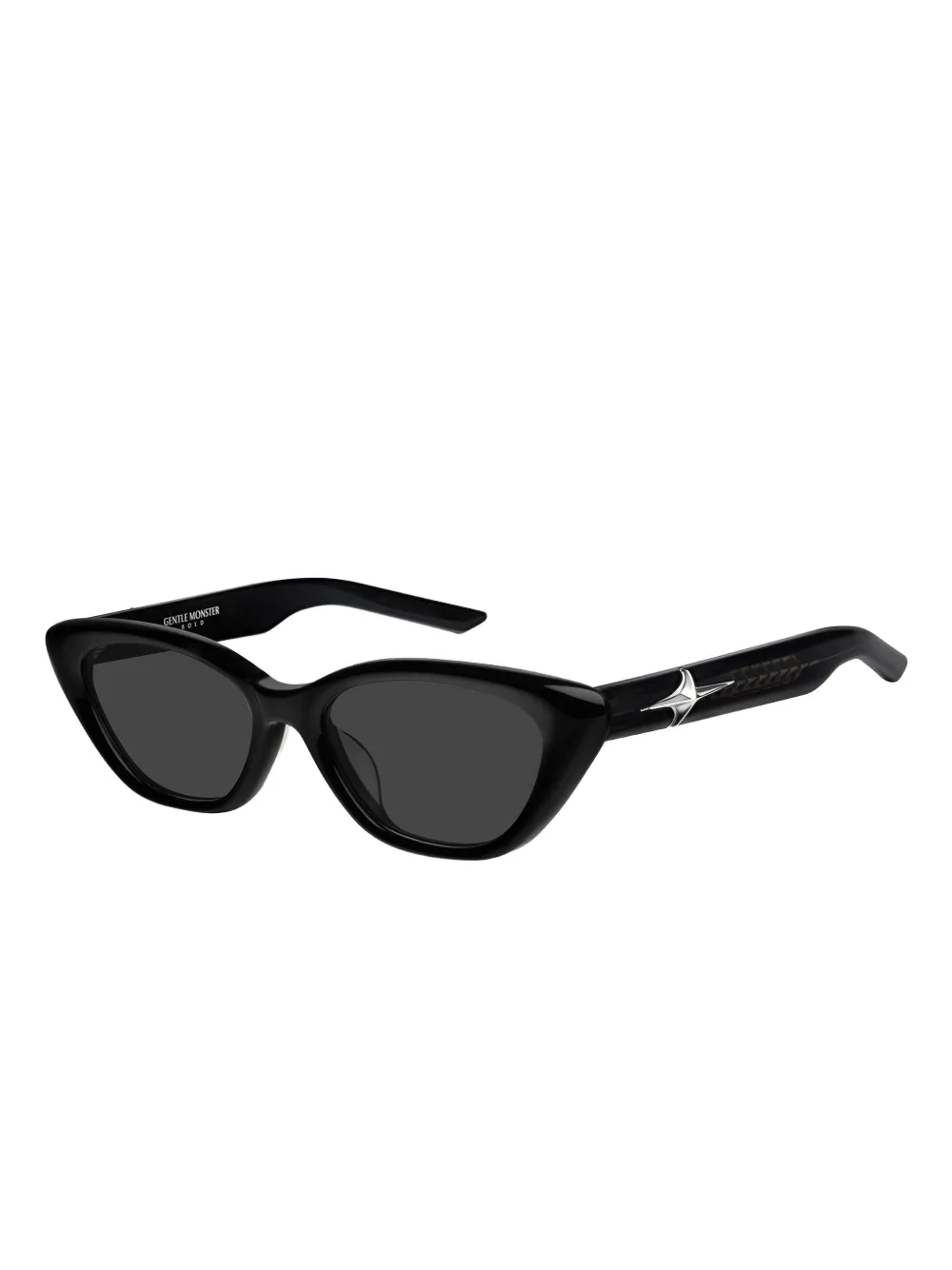Gentle Monster Mowa 01 zonnebril met cat-eye montuur en sterdetail - Zwart