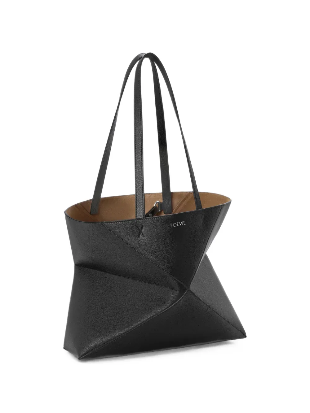 LOEWE Puzzle Fold Horizontal M shopper Zwart
