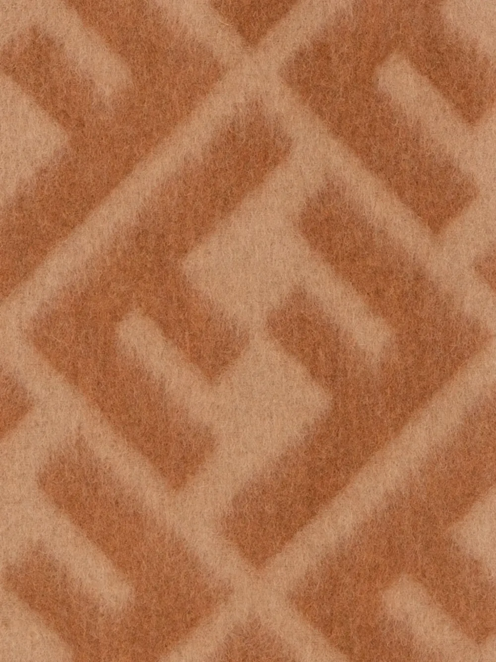FENDI Sjaal met franje en logopatroon - Bruin