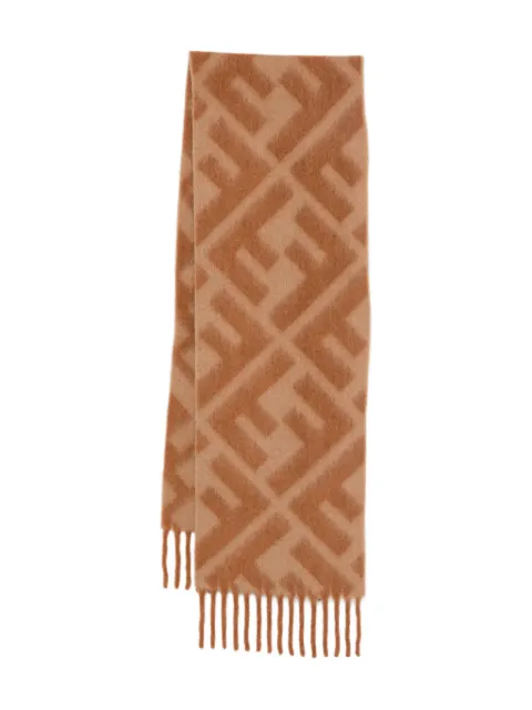 FENDI bufanda con flecos y logo