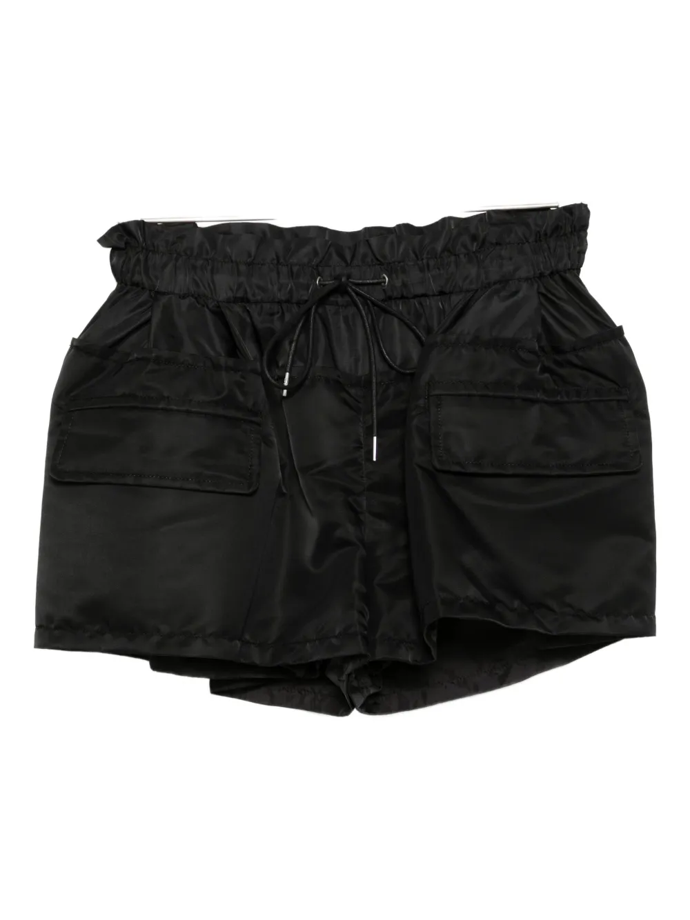 sacai シャーリング ショートパンツ - ブラック sacai シャーリング ショートパンツ - ブラック