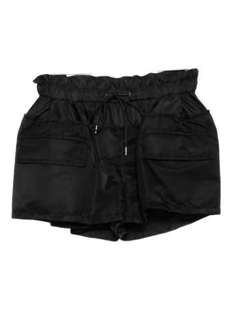 sacai shorts con pretina fruncida