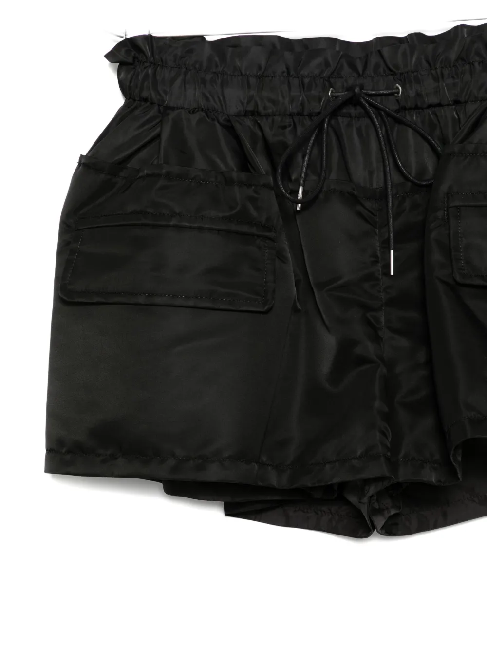 sacai Shorts met ruchetaille Zwart