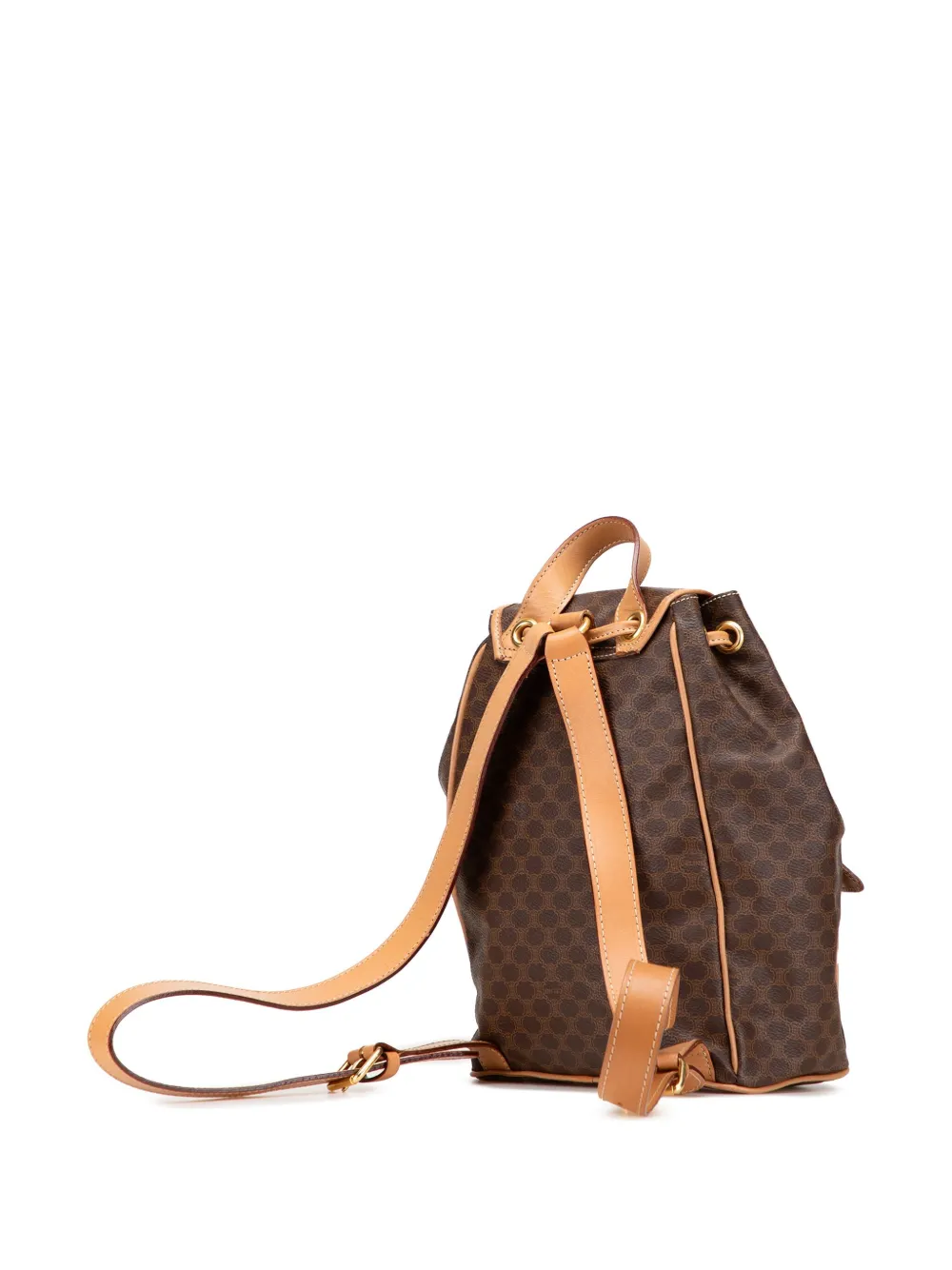 Pre-owned Celine 2016 Macadam Coated Canvas Backpack In Brown