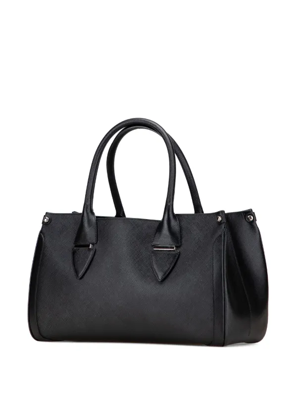 Ferragamo Pre-Owned 2021 Leather Double Gancini Tote Bag | Black