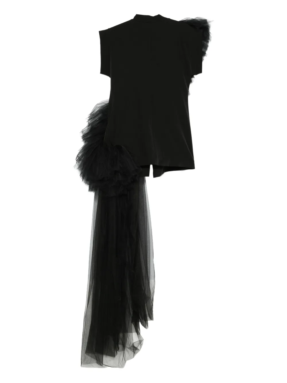 Alchemy ruffled tulle dress - Zwart