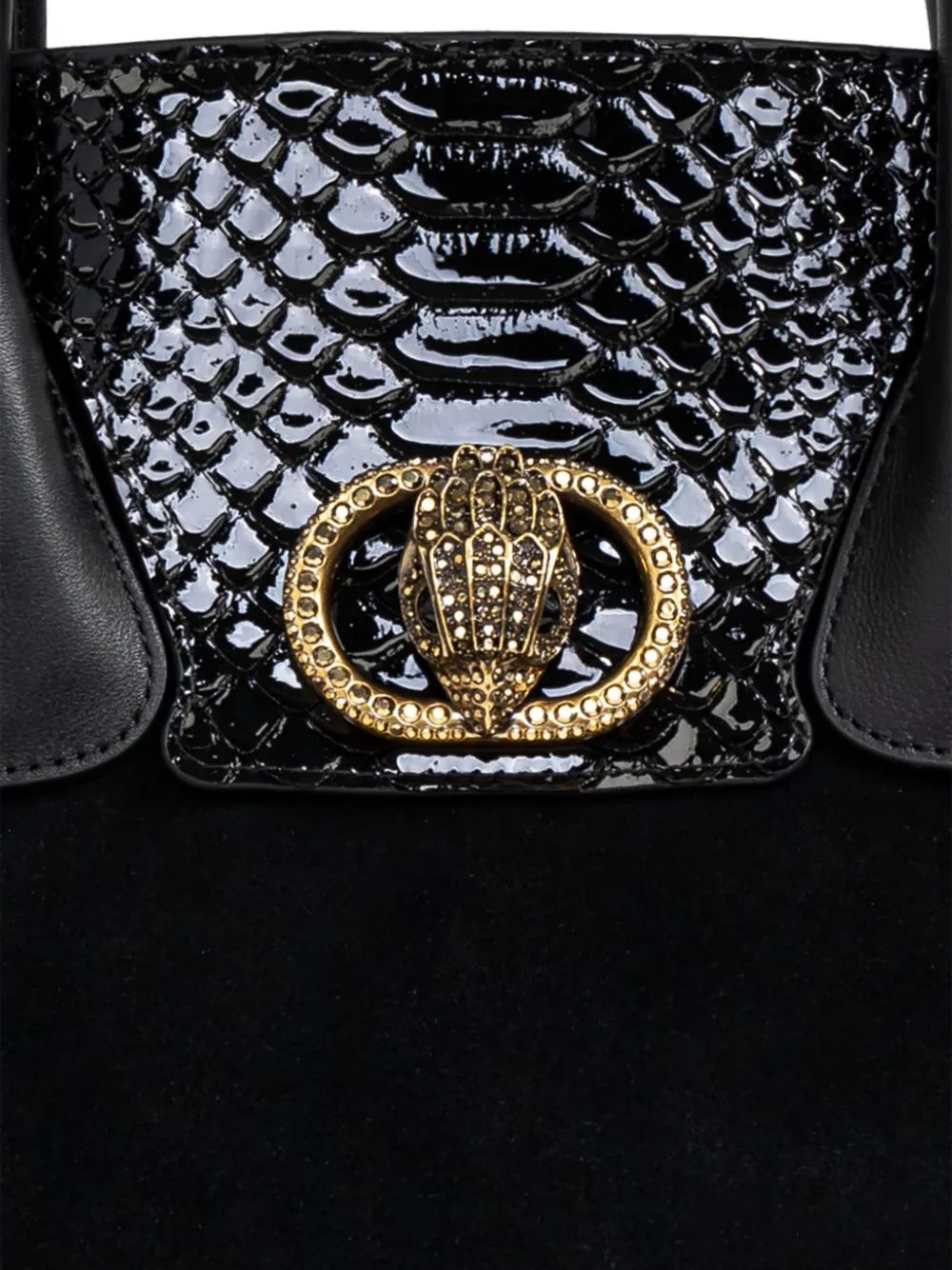Kurt Geiger Chelsea Snakeskin-effect Tote Bag In Black