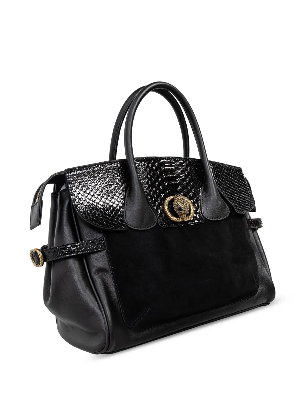 Kurt Geiger Chelsea Snakeskin-effect Tote Bag In Black