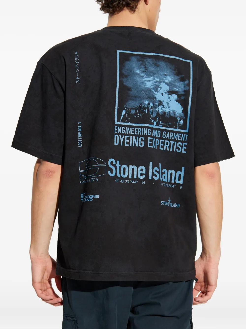 Stone Island Katoenen T-shirt met logoprint Zwart