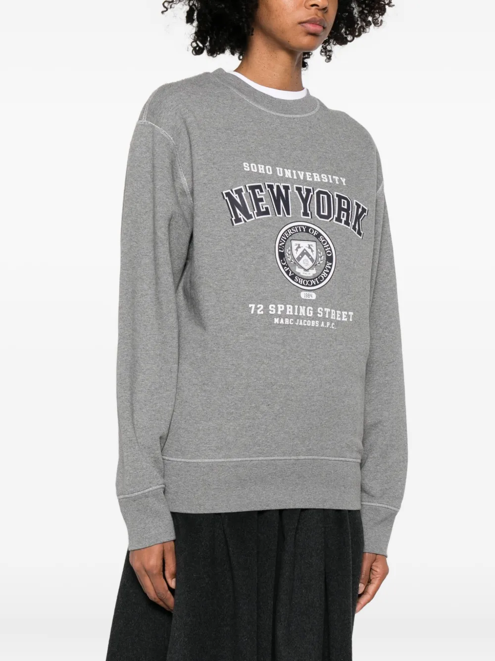 Apc Graphic-print Sweater In Gray