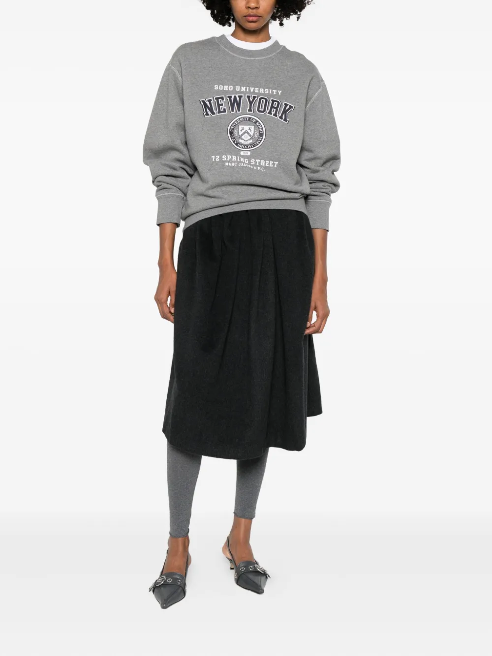 Apc Graphic-print Sweater In Gray