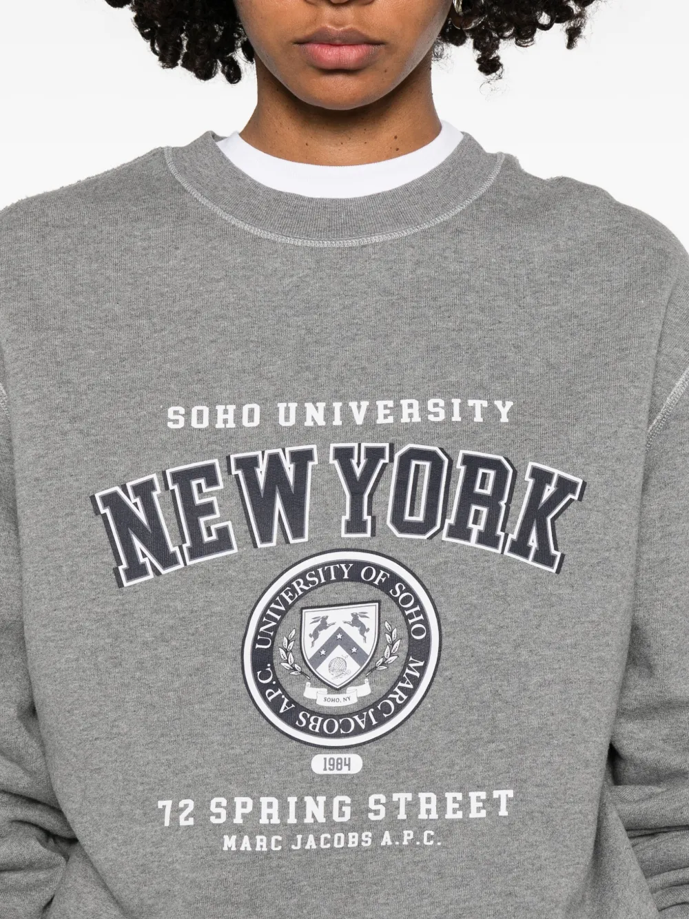 Apc Graphic-print Sweater In Gray