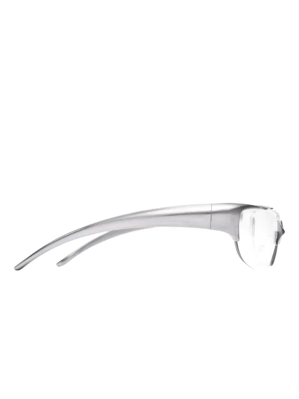GENTLE MONSTER メガネ Gentle Monster Hypnosis A02 Geometric Glasses | Silver | FARFETCH