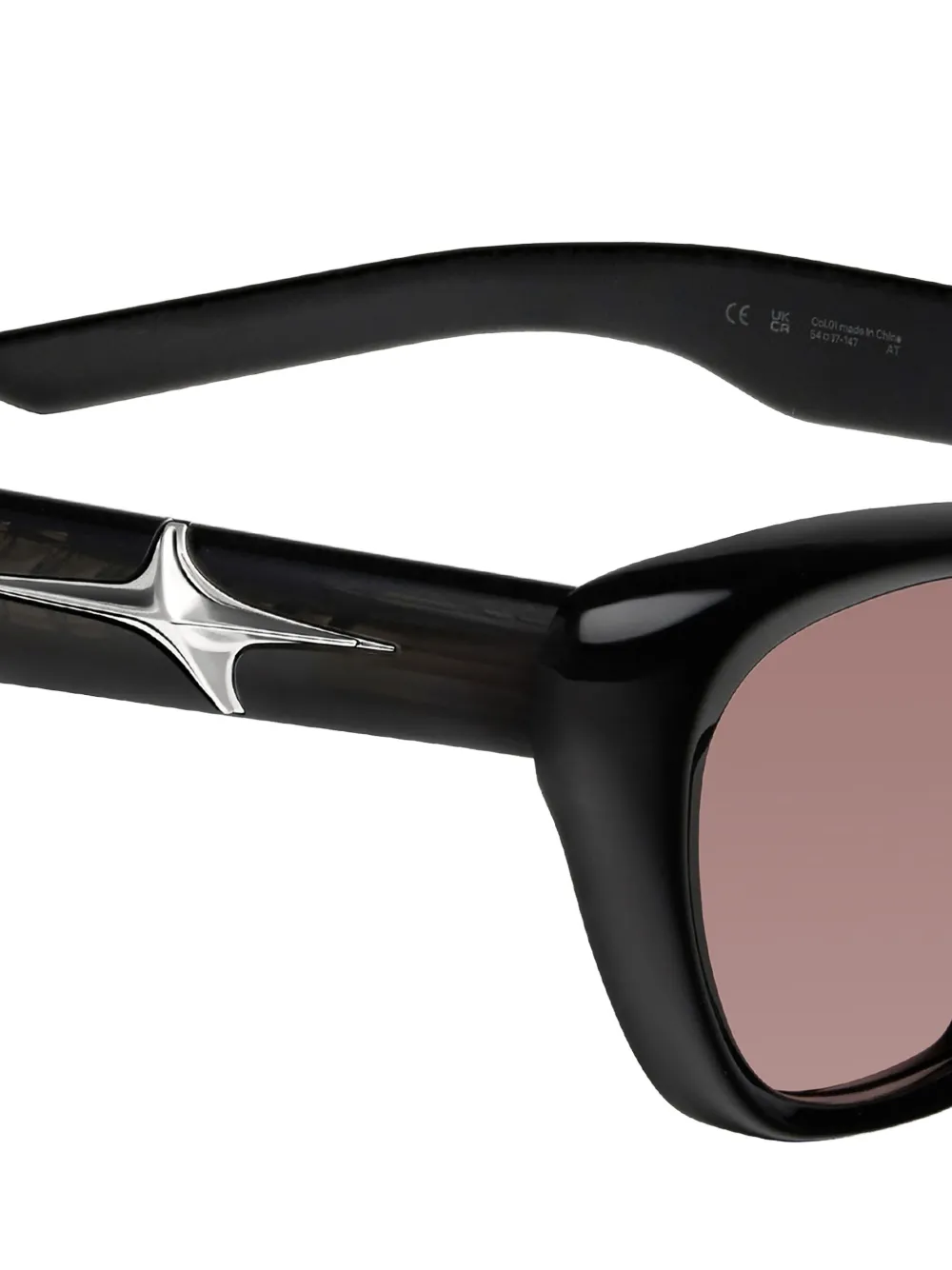 Gentle Monster Mowa 01(R) zonnebril met cat-eye montuur en sterdetail Zwart