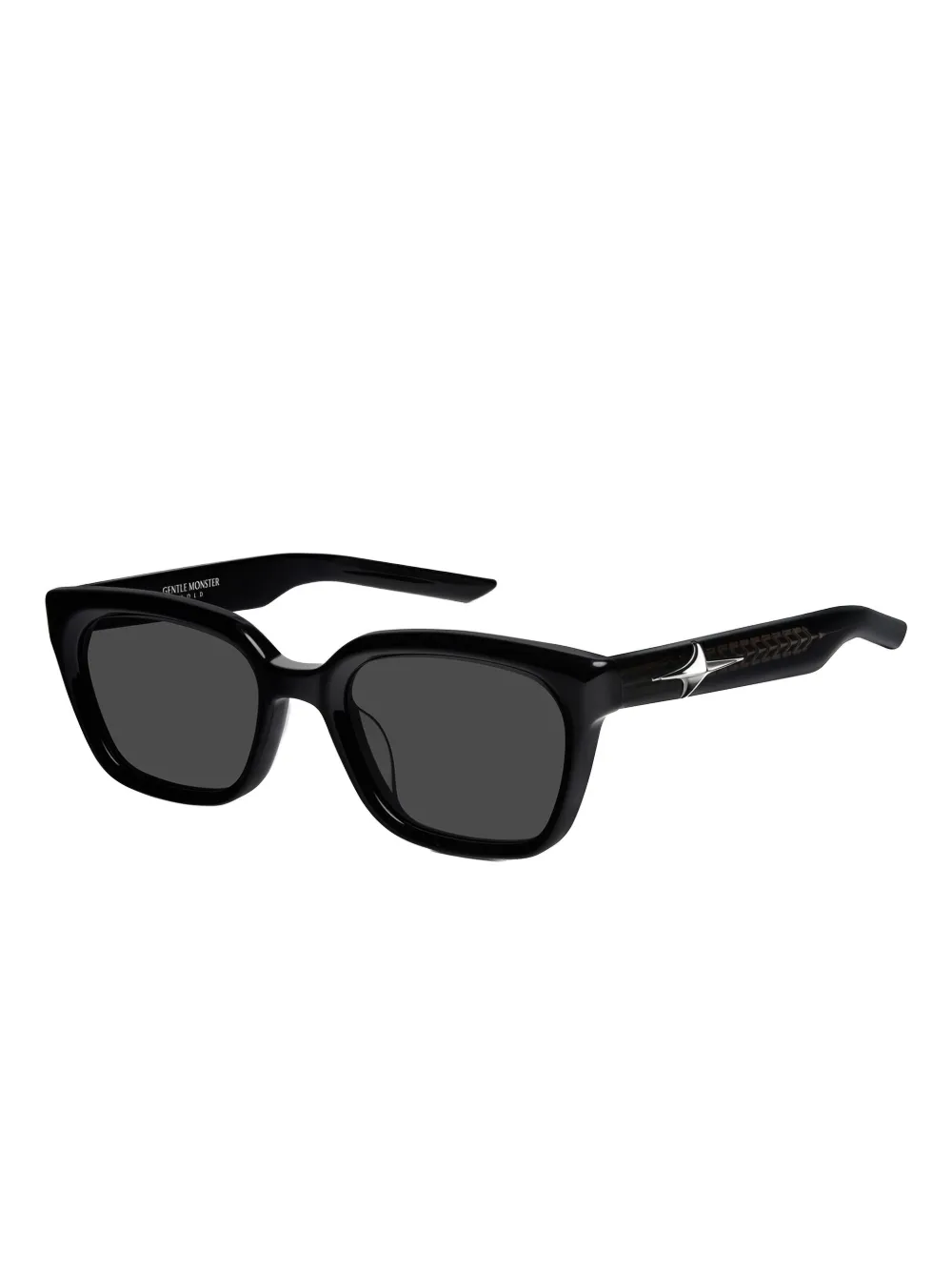 Gentle Monster Hesse 01 zonnebril met vierkant montuur en sterdetail - Zwart