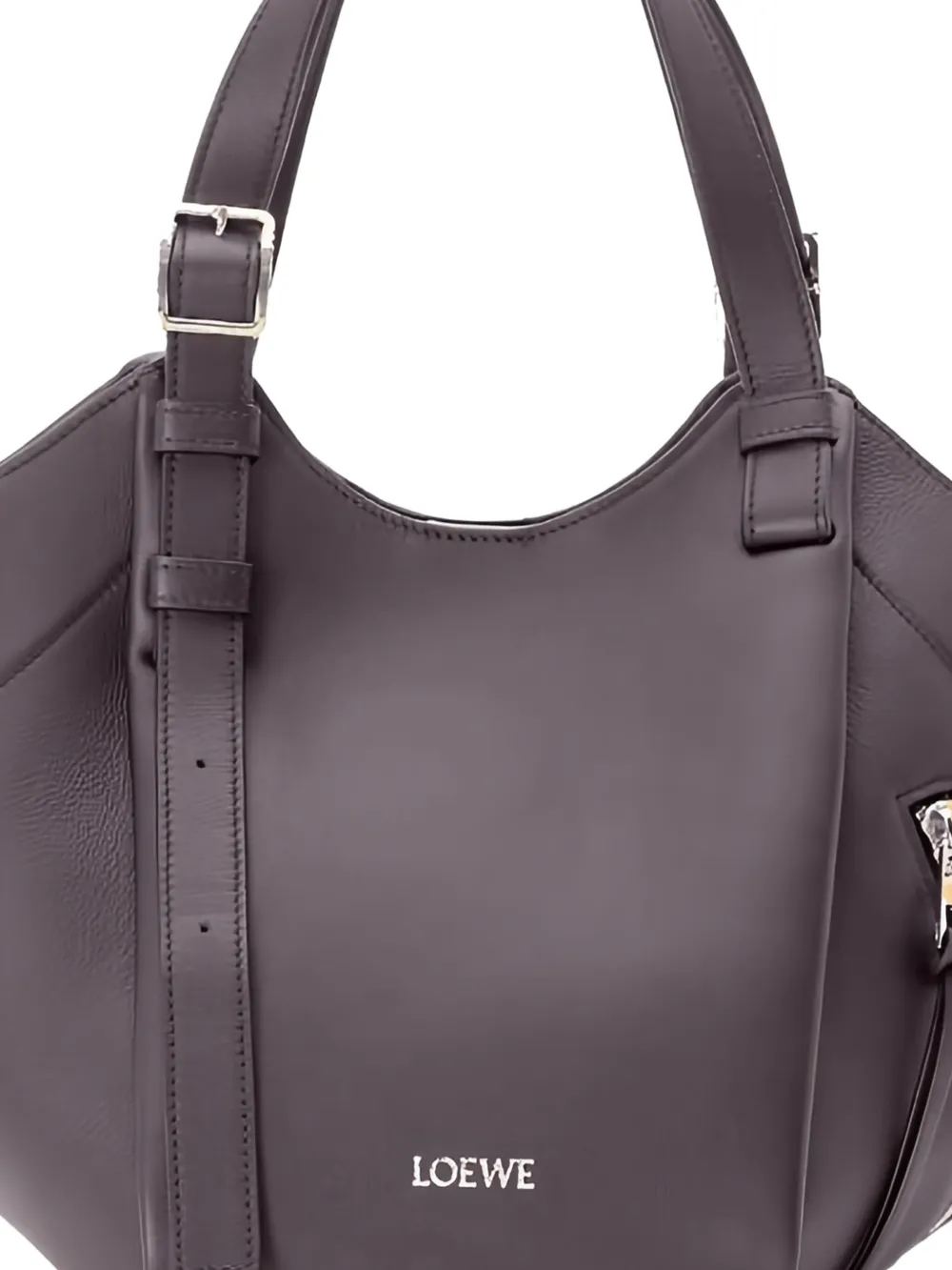 LOEWE Hammock shopper met rits Bruin