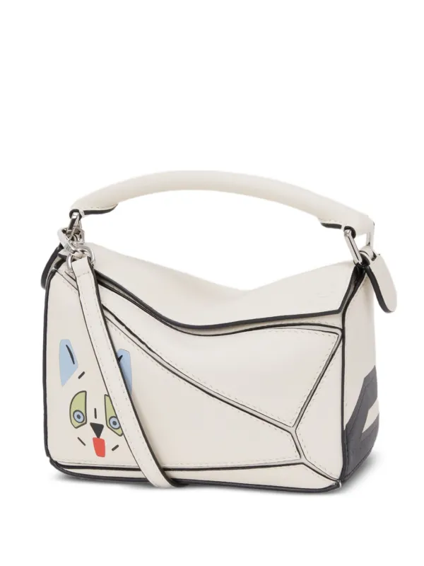 Loewe Futurist Cat Mini Puzzle Bag in Classic Calfskin in Neutrals
