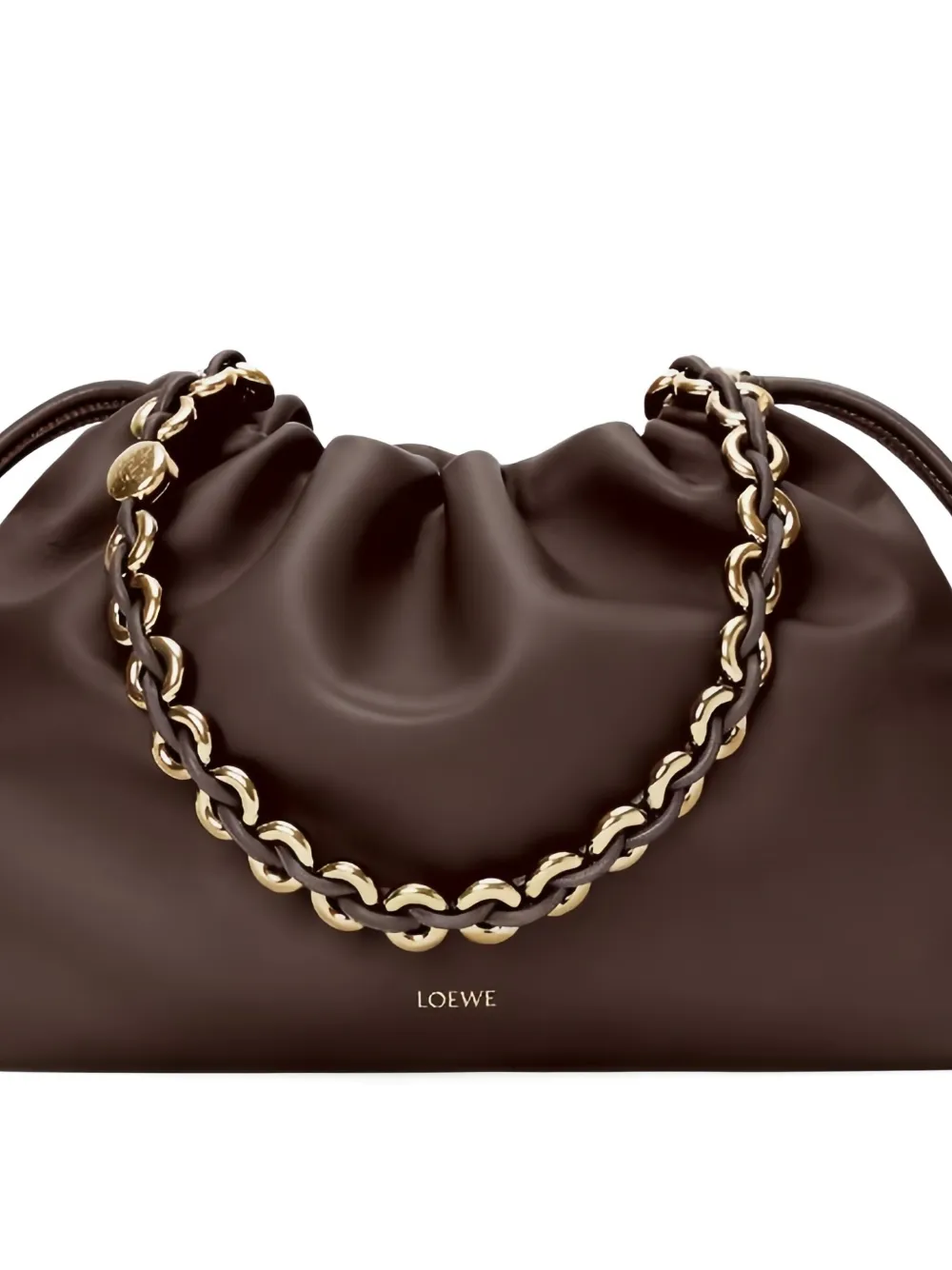 LOEWE Grote flamenco portemonnee met ketting - Bruin