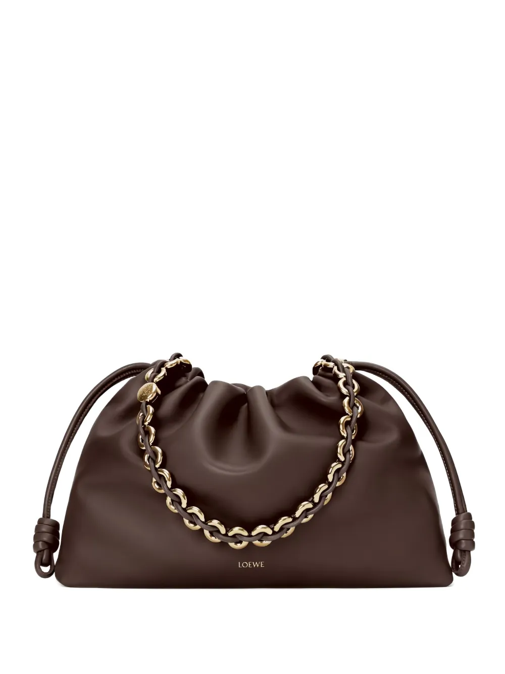 Loewe Large Chain Flamenco Purse In Brown