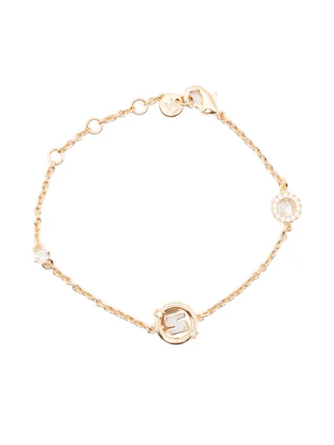 FENDI pulsera de cadena con detalle de gemas
