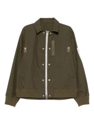 sacai シャツジャケット Sacai スプレッドカラー パネル シャツジャケット | ブルー