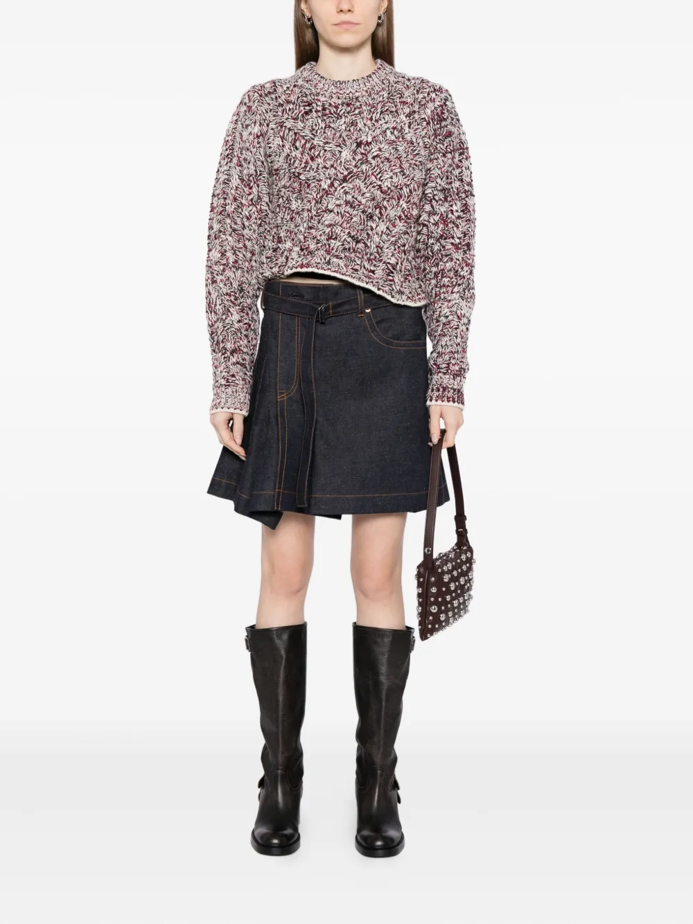 Sacai denim A-line skirt - Blauw