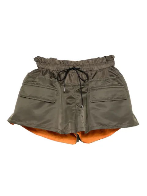sacai ruched-waist shorts